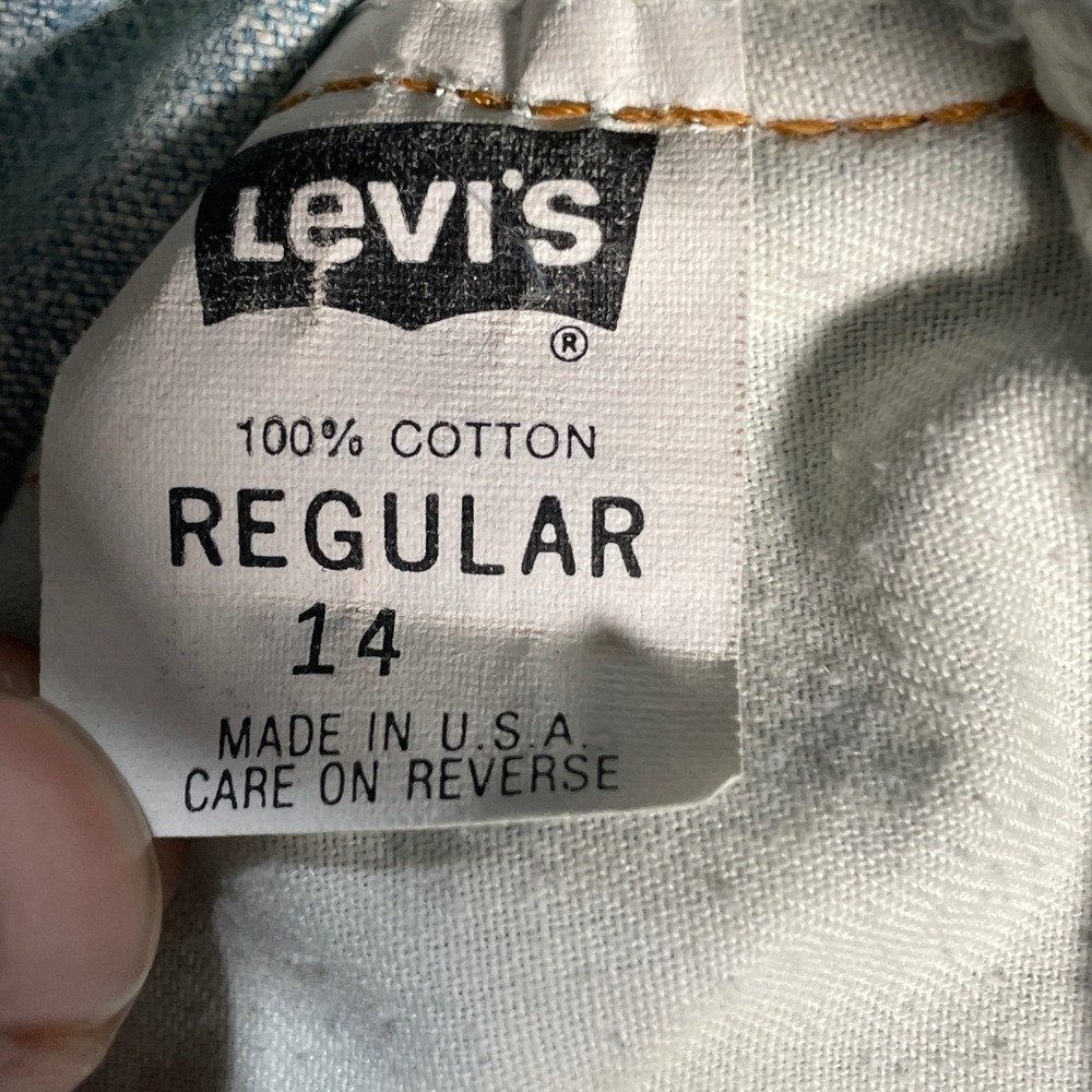 Vintage Levi's SliverTab Women's 13 Shorts USA Made Big Jean Light Wash 90s - Picture 4 of 11